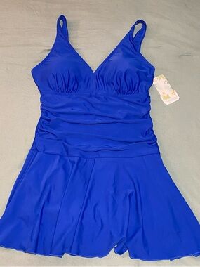 Ruched Swimsuit Retro Swim Dress